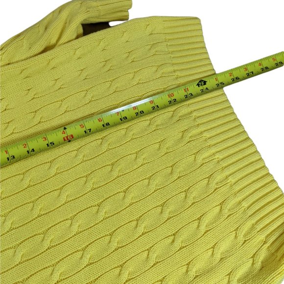 Polo Ralph Lauren Yellow Cable Knit Long Sleeve Sweater - Yellow - Large - Picture 10 of 15